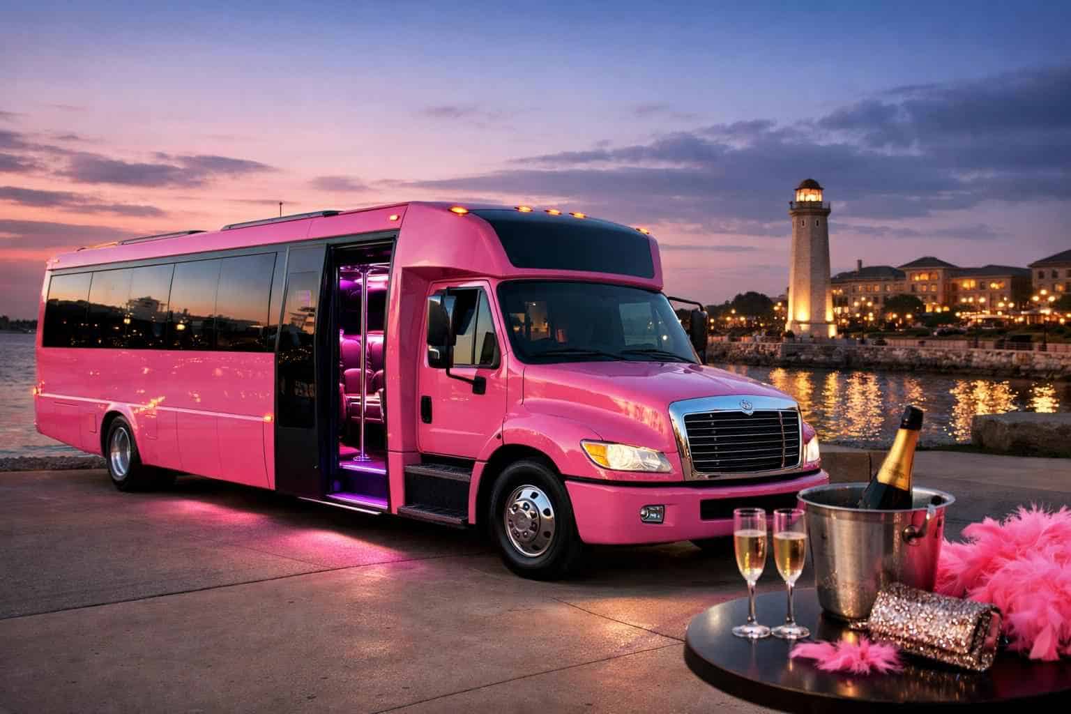 Pink Party Bus Rental Services in Rockwall Texas