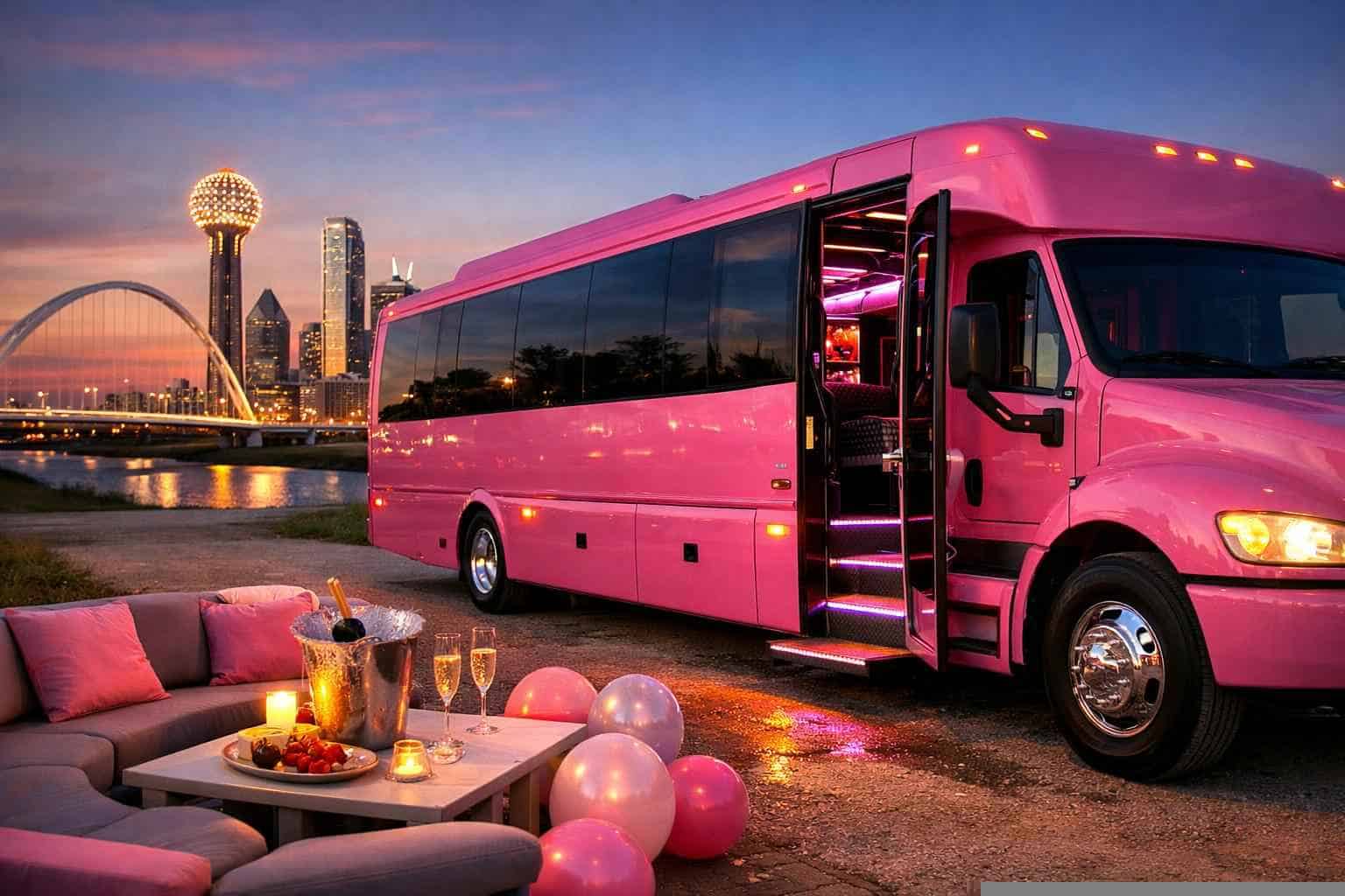 Pink Party Bus Service Garland TX