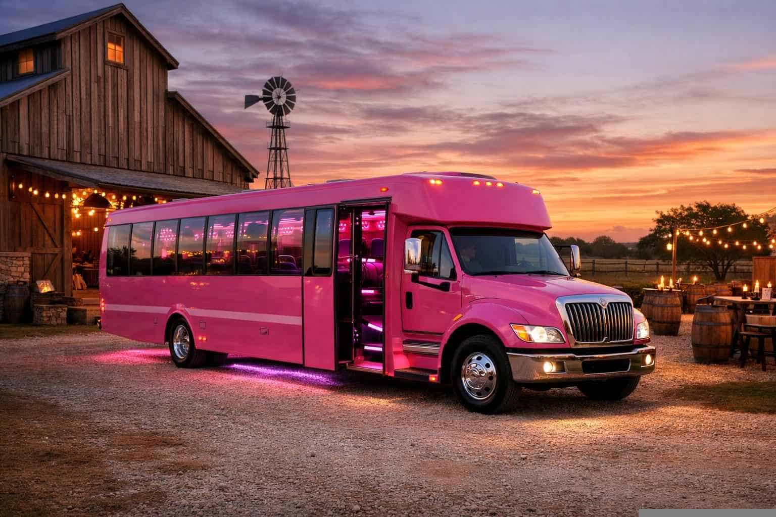 Pink Party Buses in Celina Texas