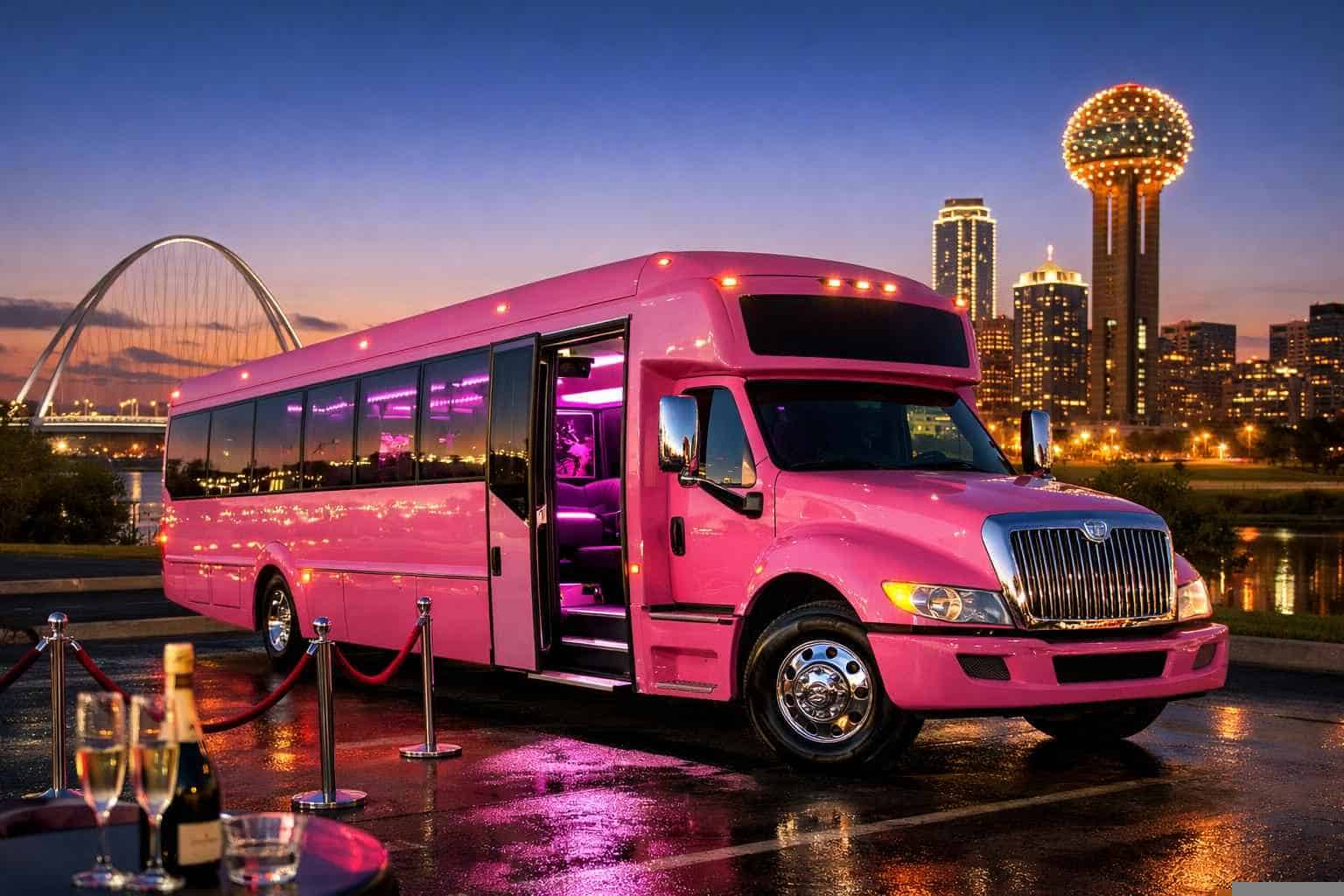 Pink Party Buses in Garland Texas