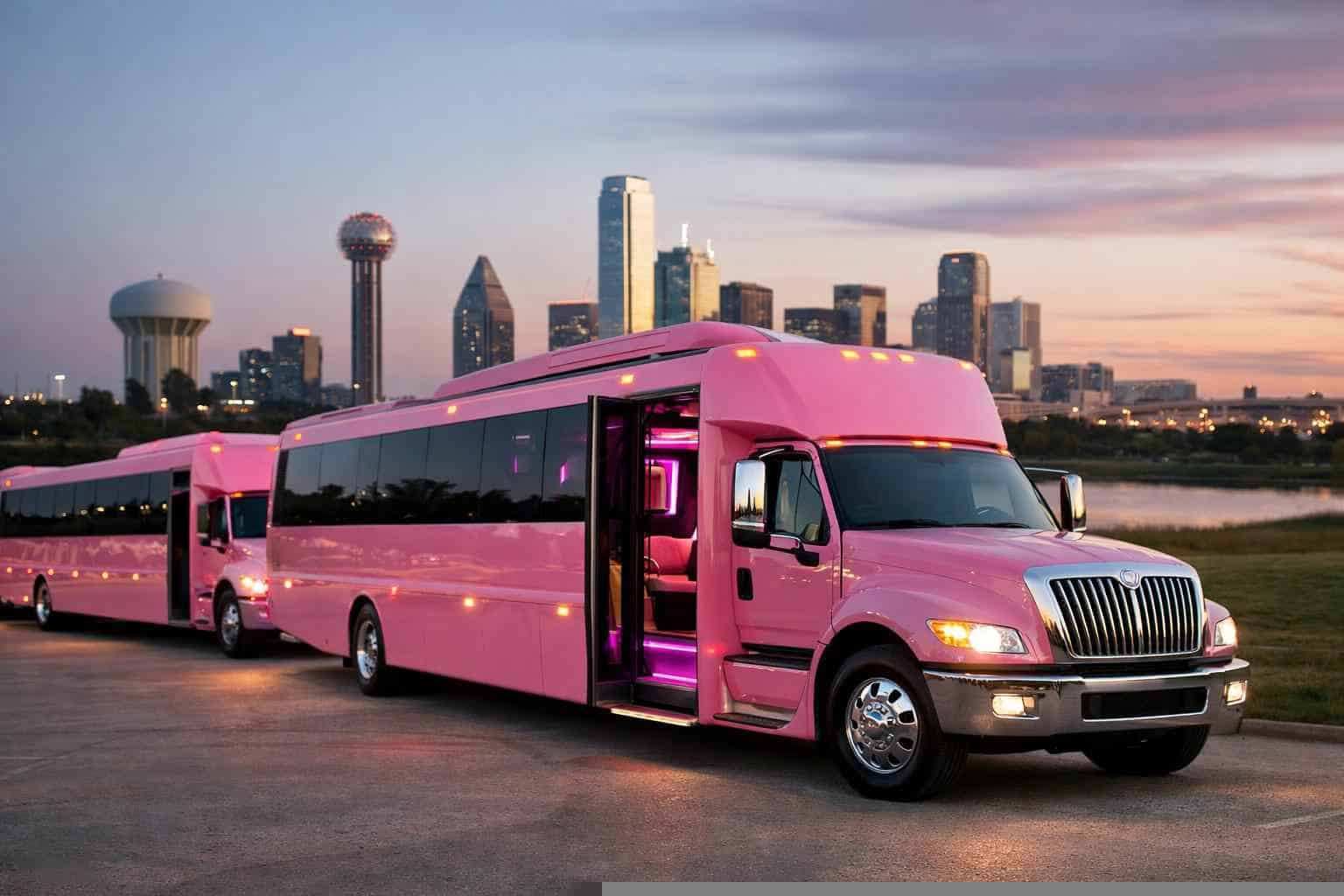Pink Party Buses in Grand Prairie Texas