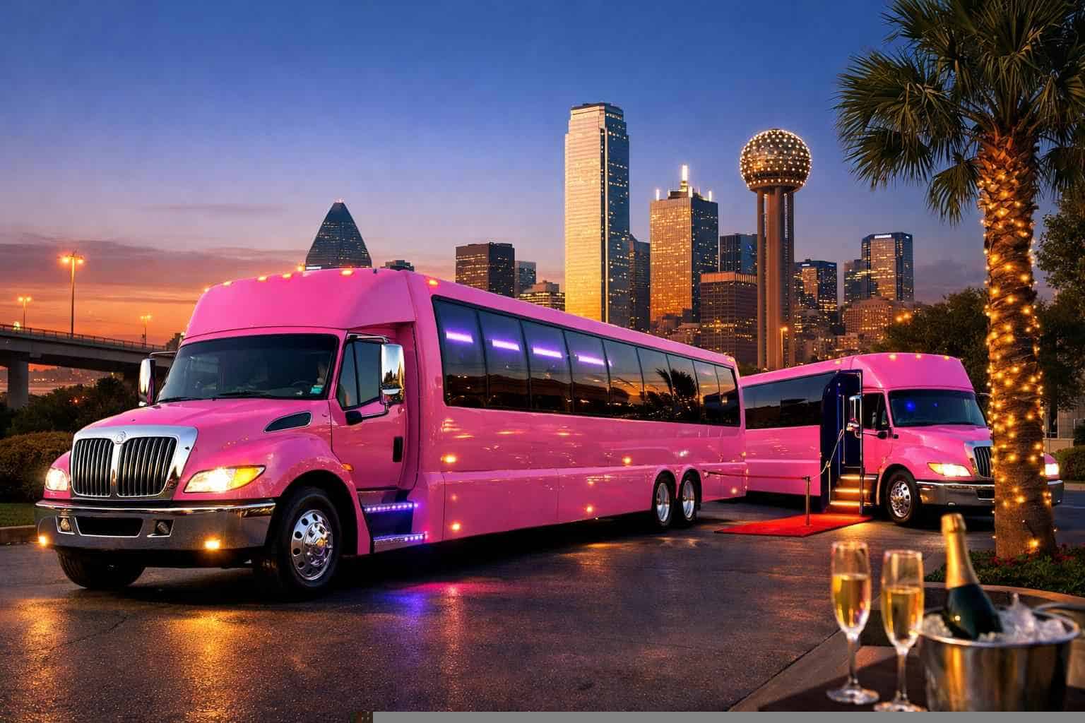 Pink Party Buses in Lancaster Texas