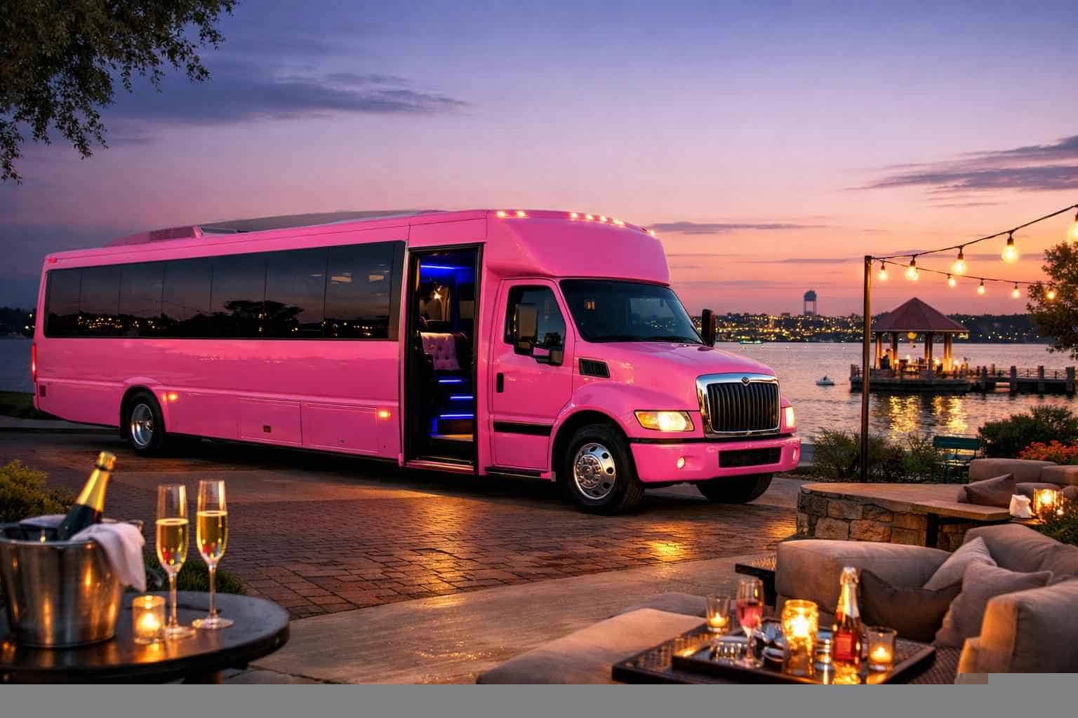 Pink Party Buses in Rockwall Texas
