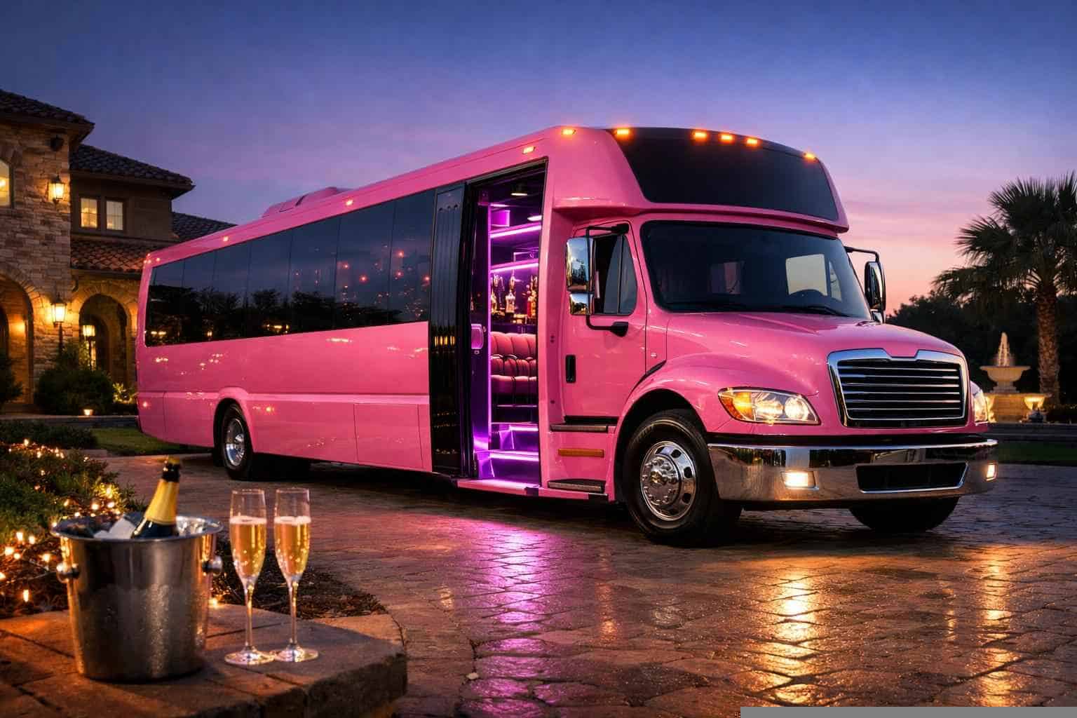Prosper Texas Pink Party Bus Rental