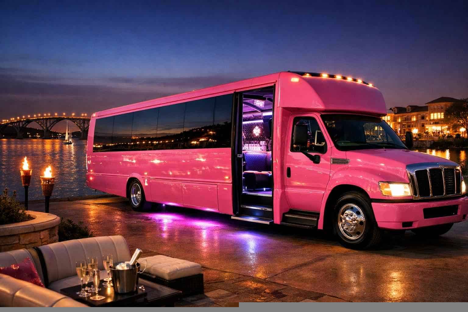 Rockwall Texas Pink Party Bus Rental