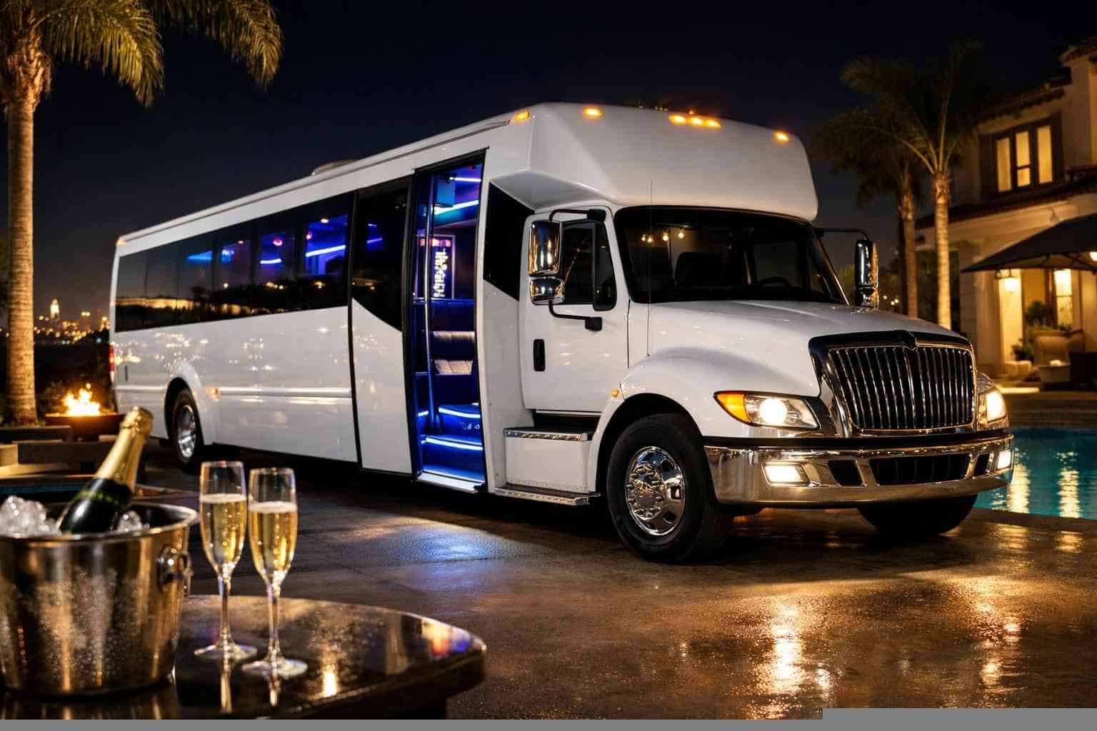 Rowlett Texas White Party Bus Rental