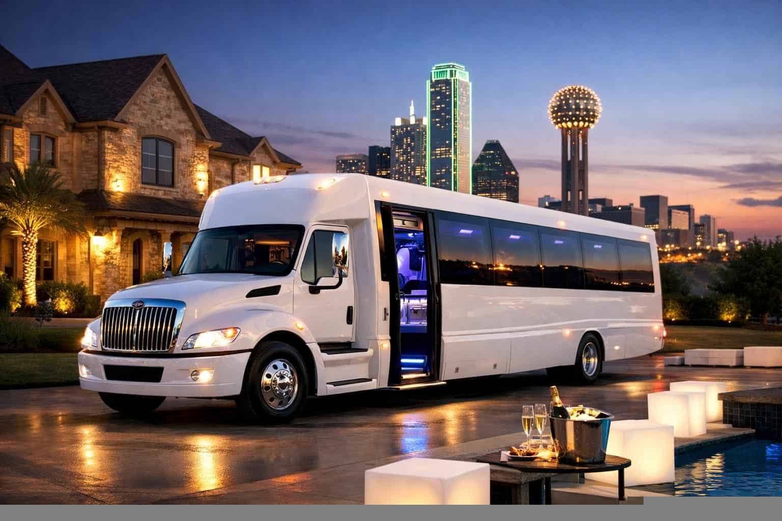 Sachse Texas White Party Bus Rental