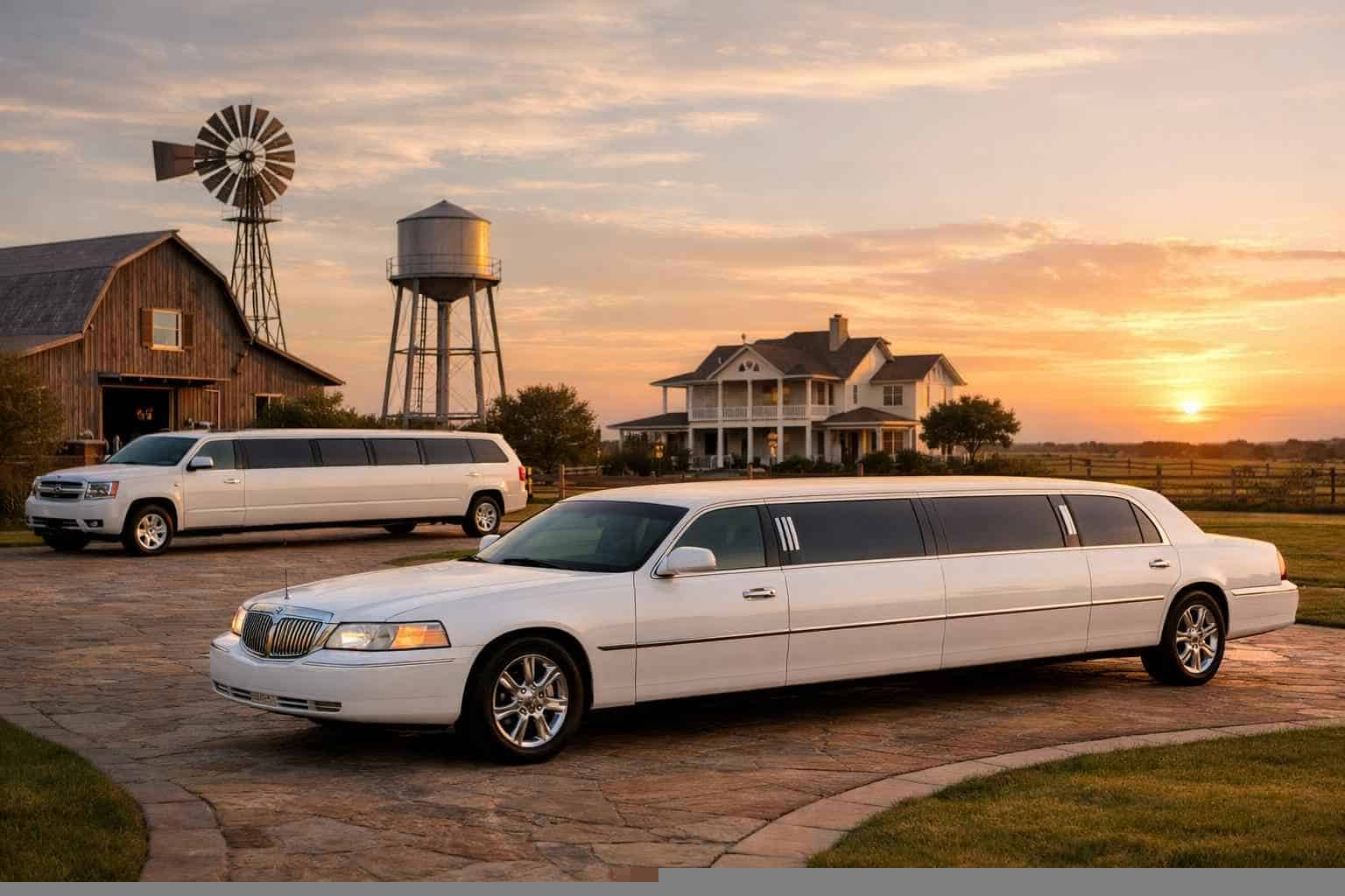 White Limousines in Celina Texas