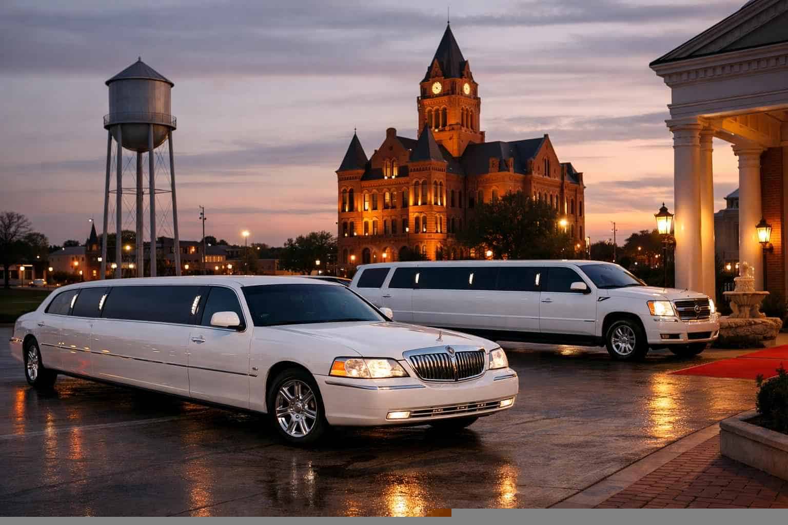 White Limousines in Lancaster Texas