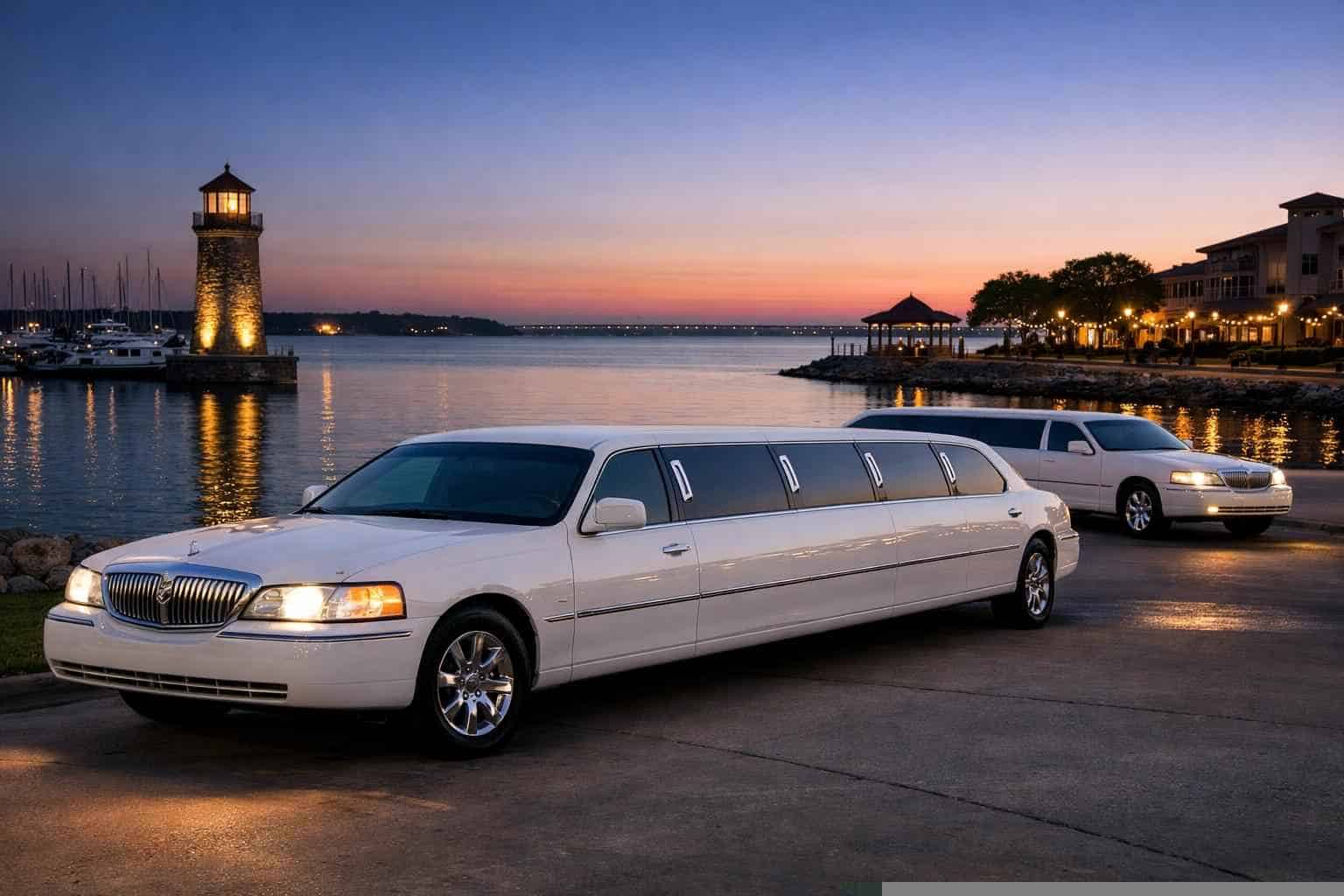 White Limousines in Rockwall Texas