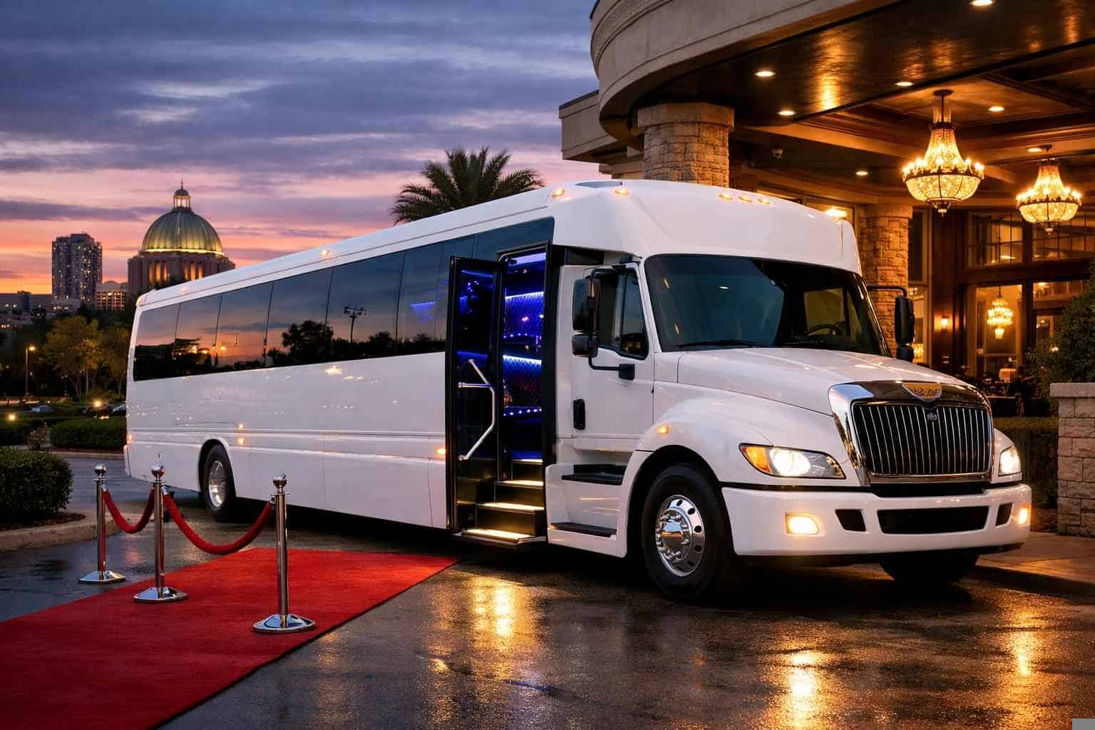 White Party Bus Rental Garland TX