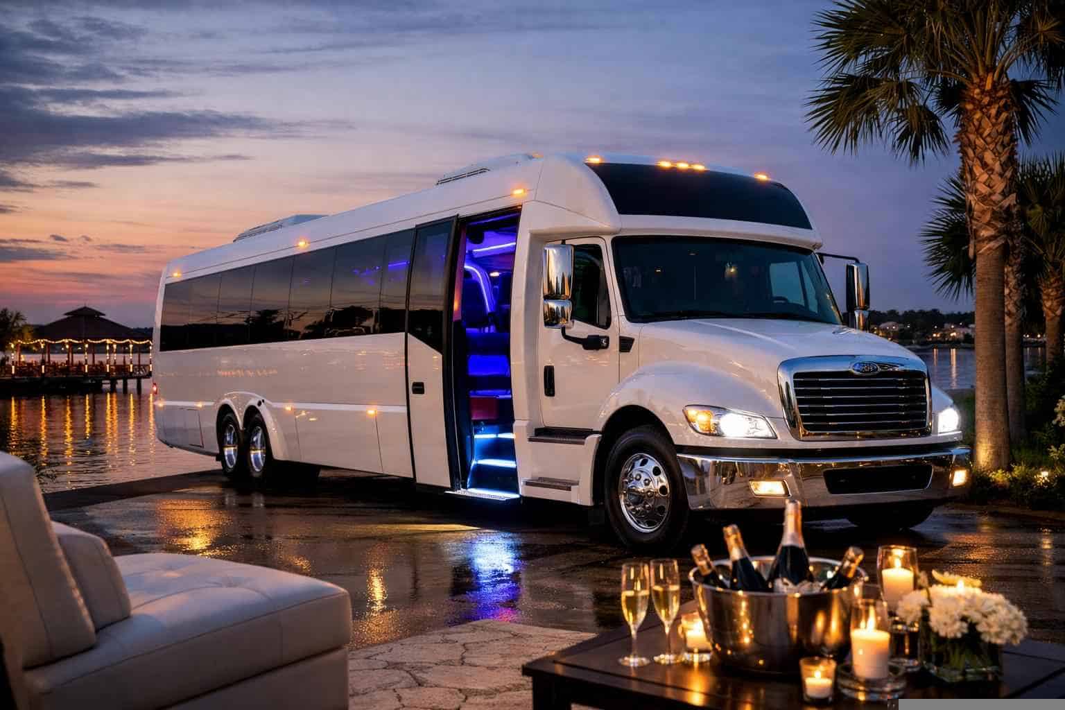 White Party Bus Rental Little Elm TX