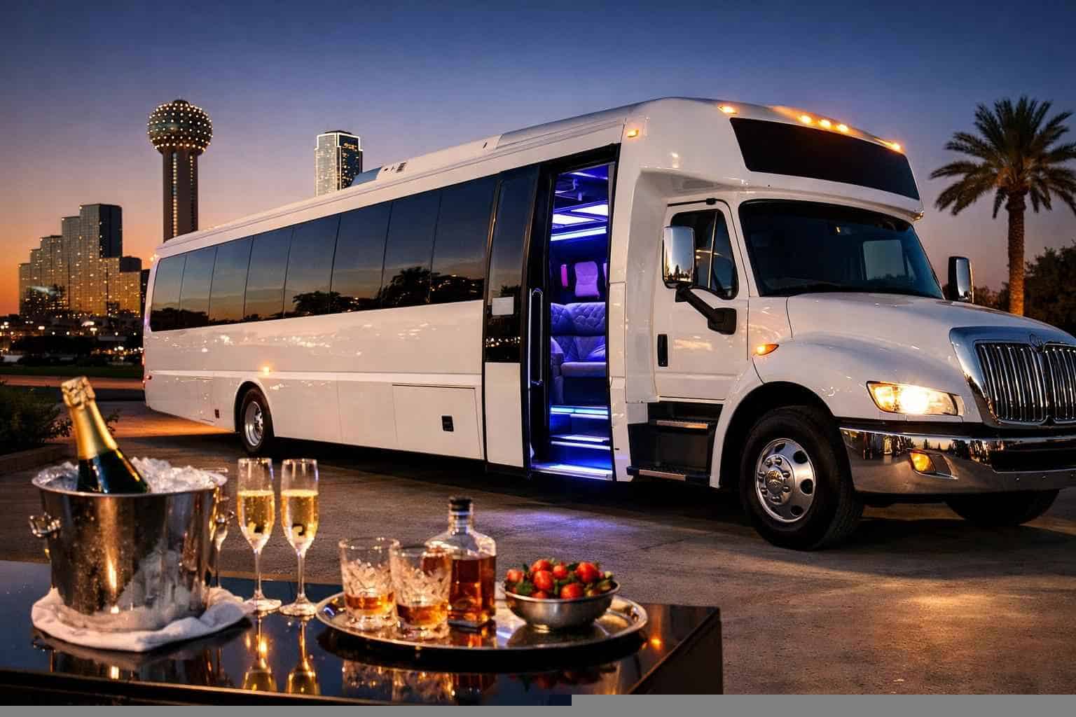 White Party Bus Rental Mesquite TX