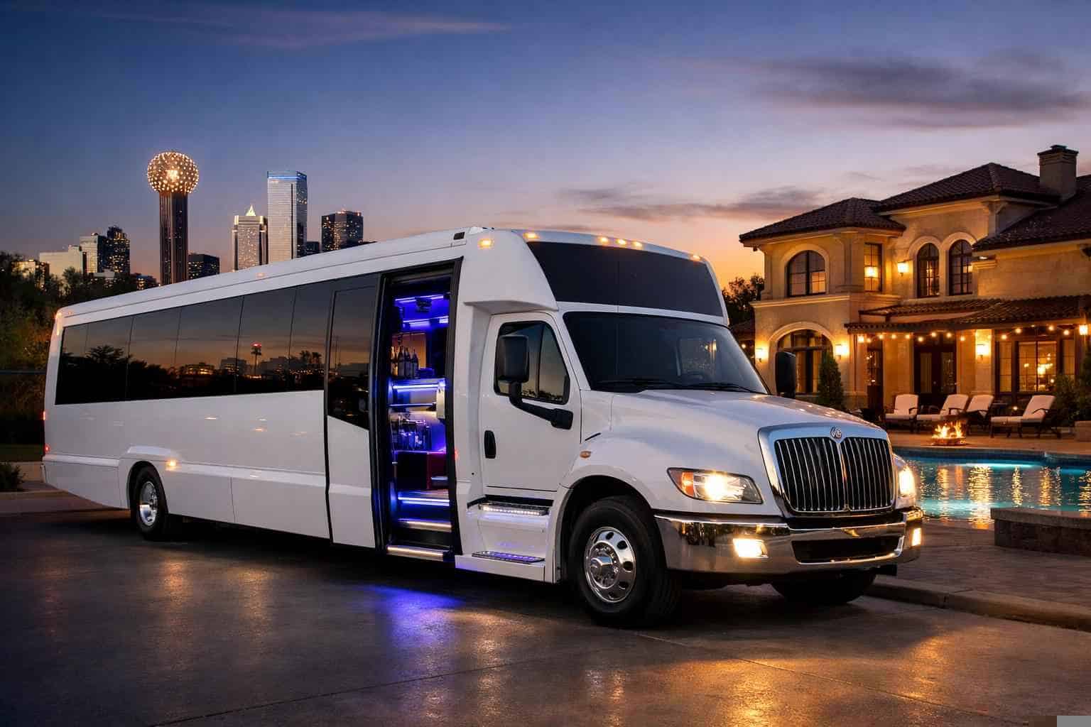 White Party Bus Rental Near Me Duncanville TX