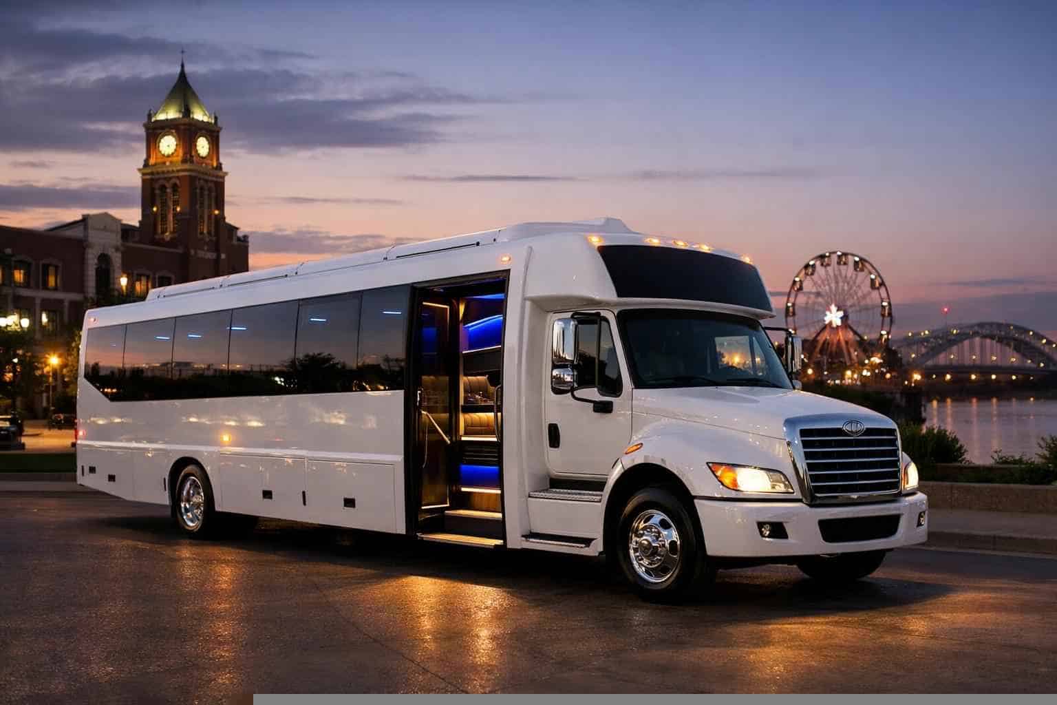 White Party Bus Rental Near Me Garland TX