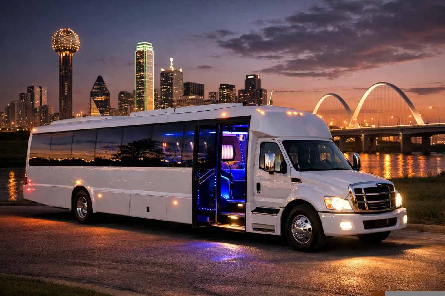 White Party Bus Rental Near Me Grand Prairie TX