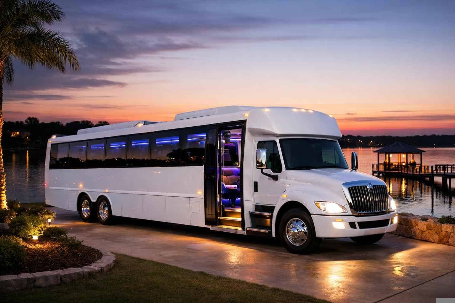 White Party Bus Rental Near Me Little Elm TX
