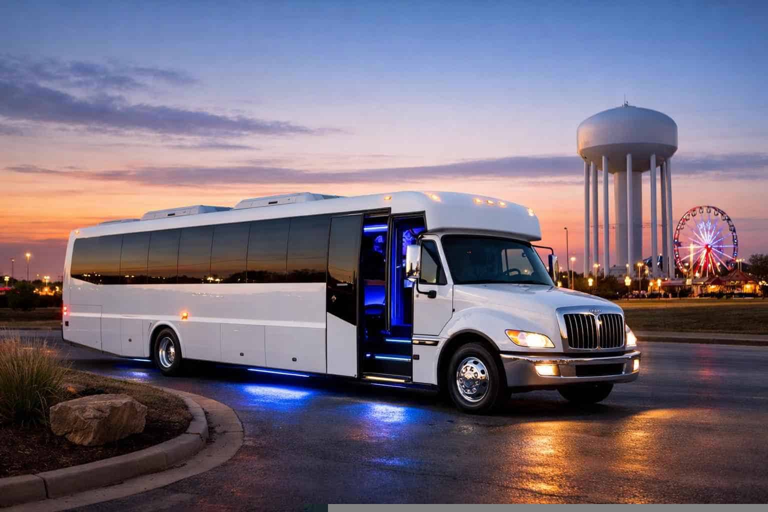 White Party Bus Rental Near Me Mesquite TX