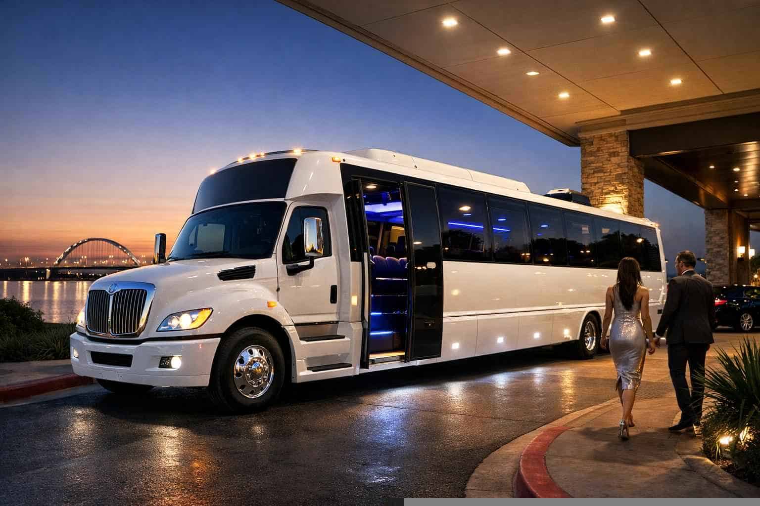 White Party Bus Rental Near Me Rowlett TX
