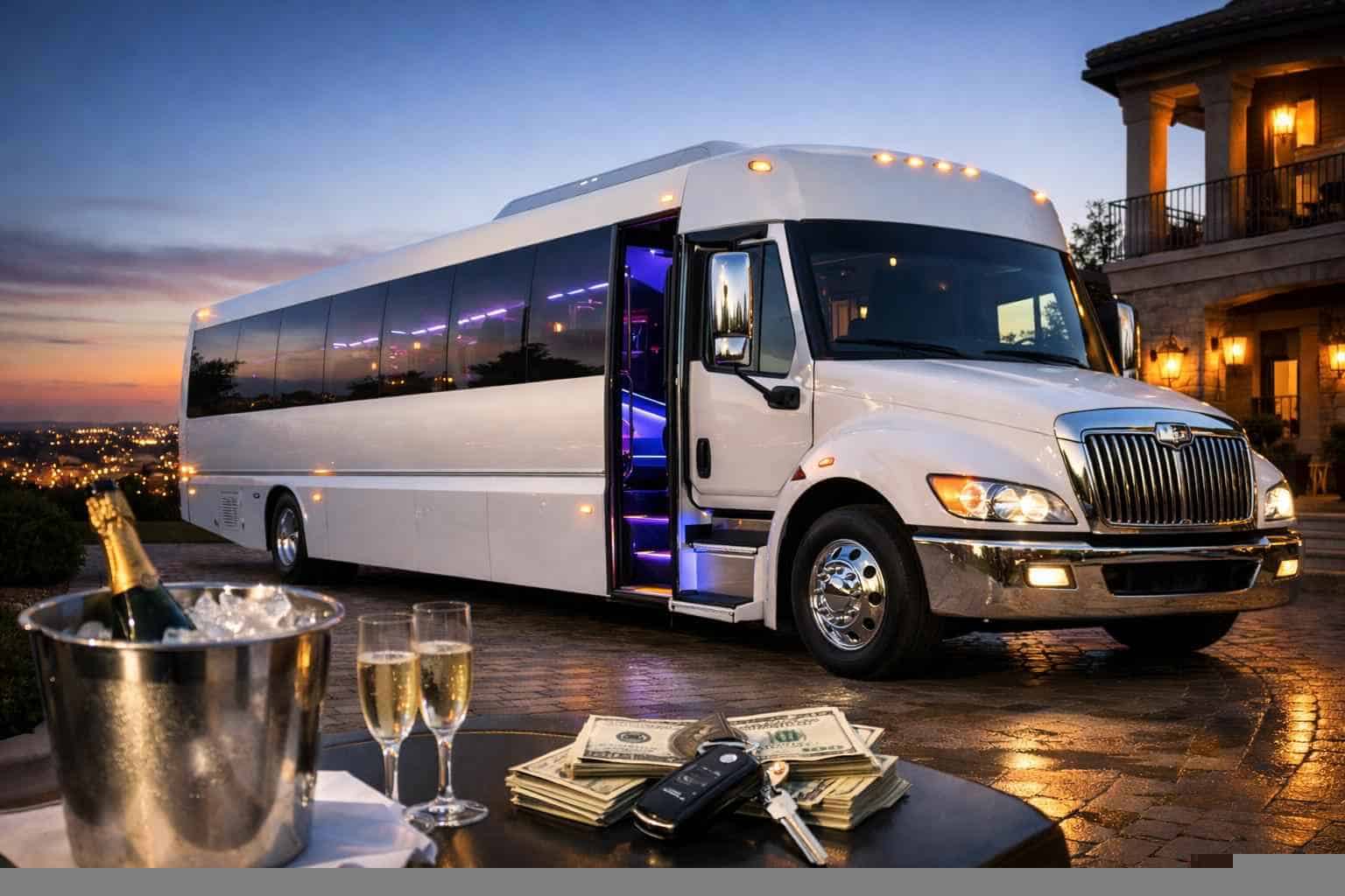 White Party Bus Rental Prices in Cedar Hill TX