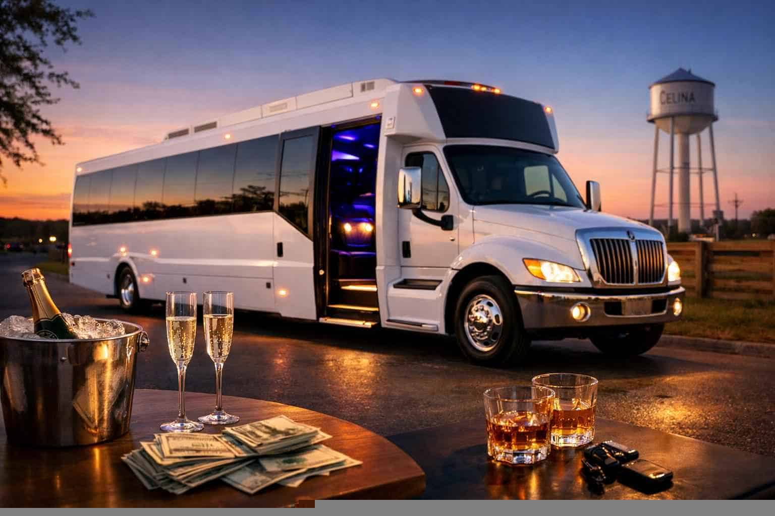 White Party Bus Rental Prices in Celina TX