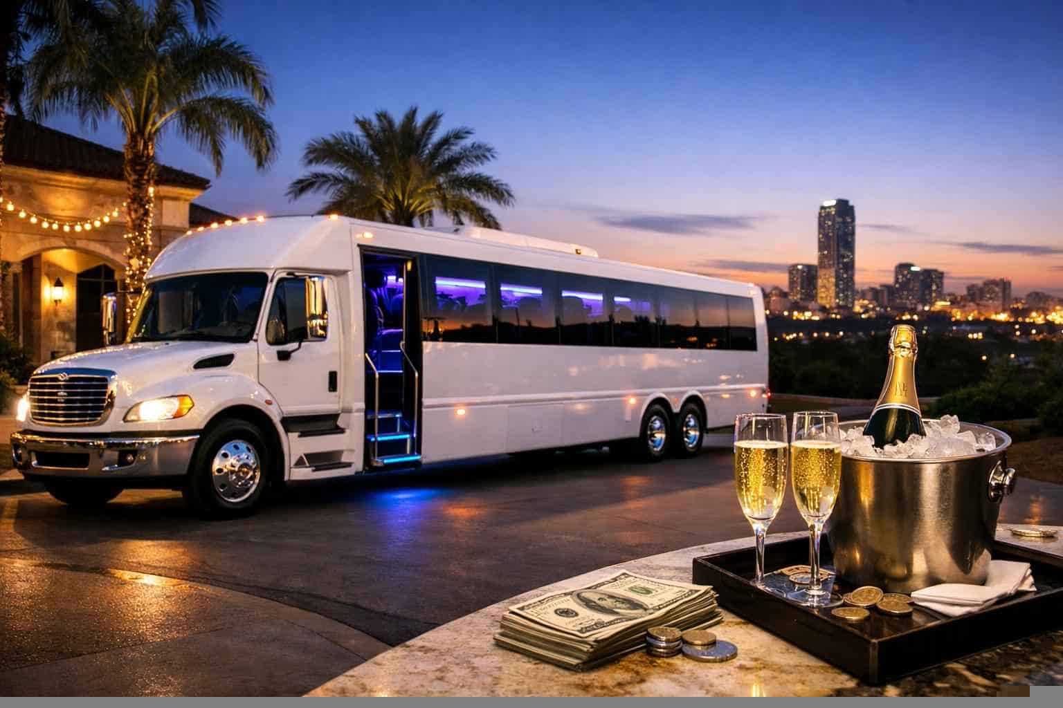 White Party Bus Rental Prices in Duncanville TX