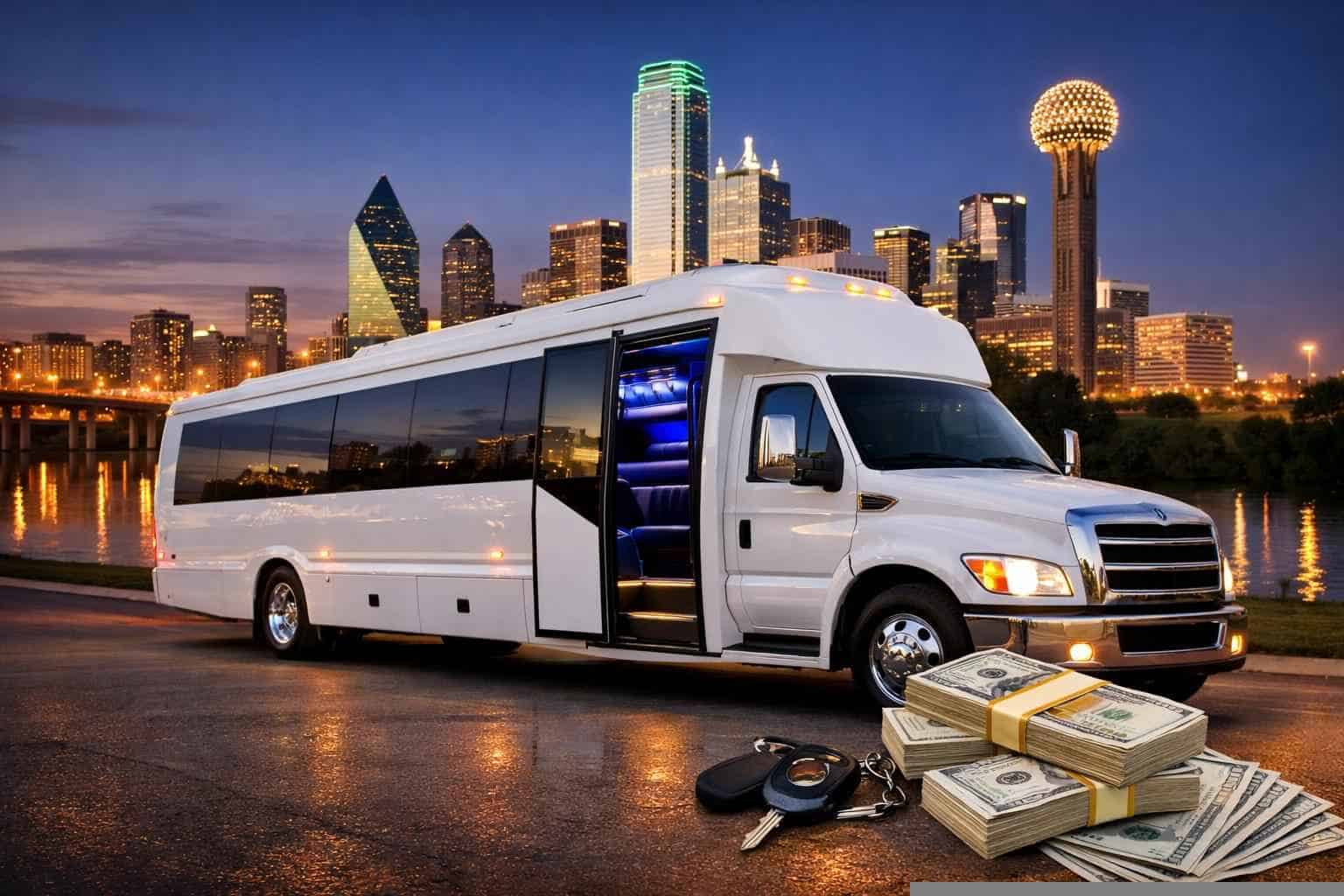 White Party Bus Rental Prices in Garland TX