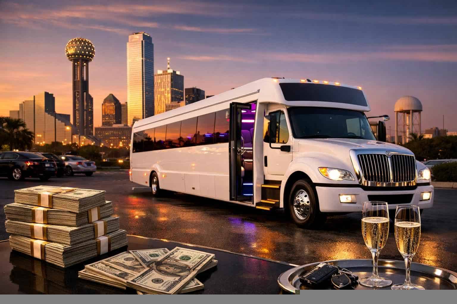 White Party Bus Rental Prices in Lancaster TX