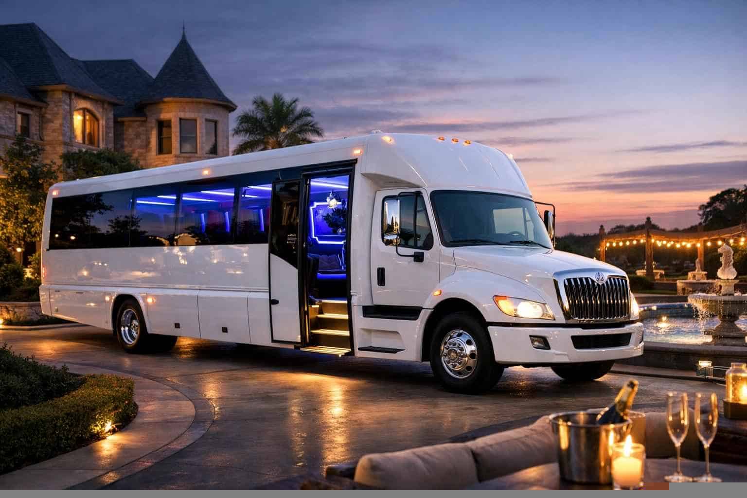 White Party Bus Rental Prosper TX