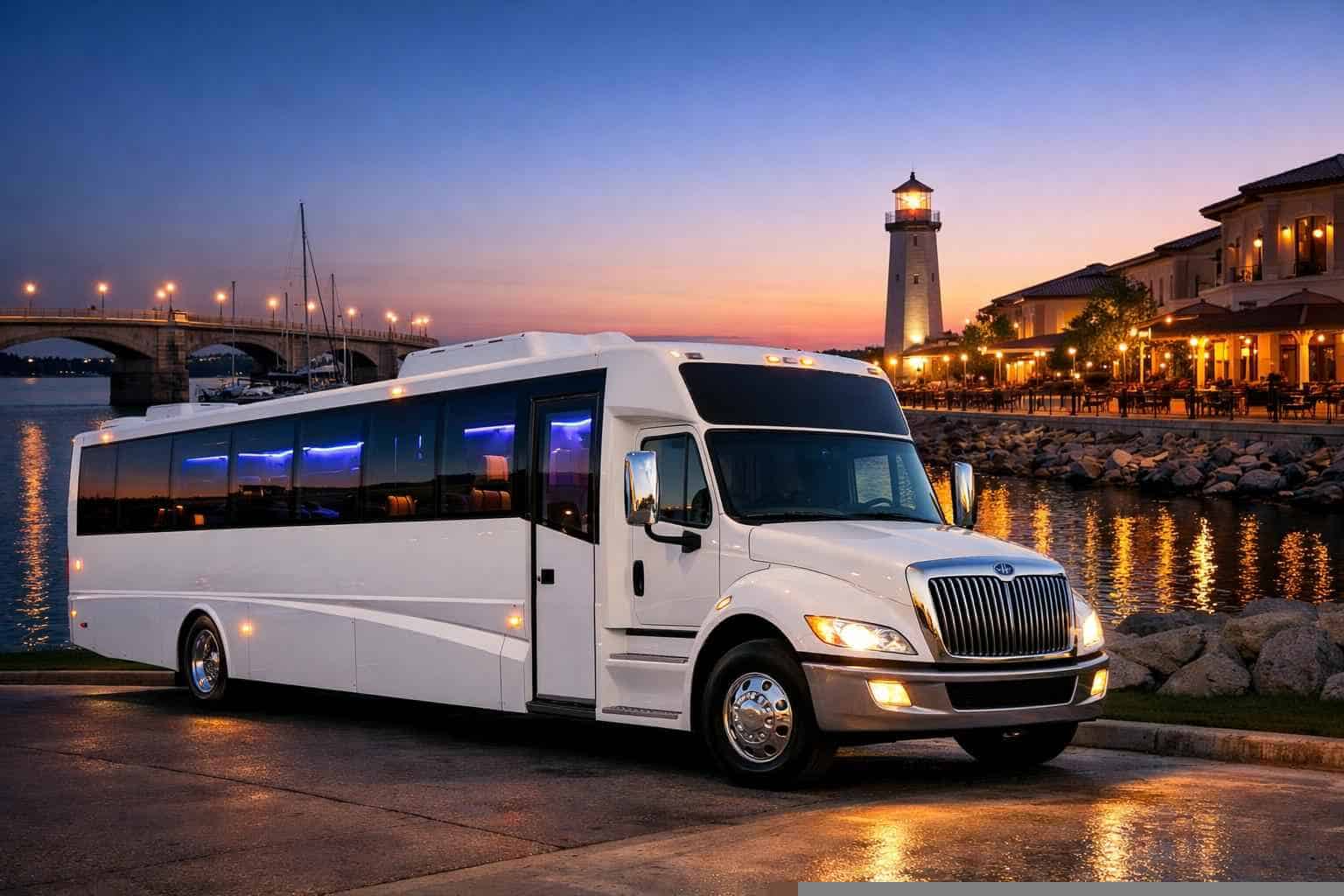 White Party Bus Rental Rockwall TX
