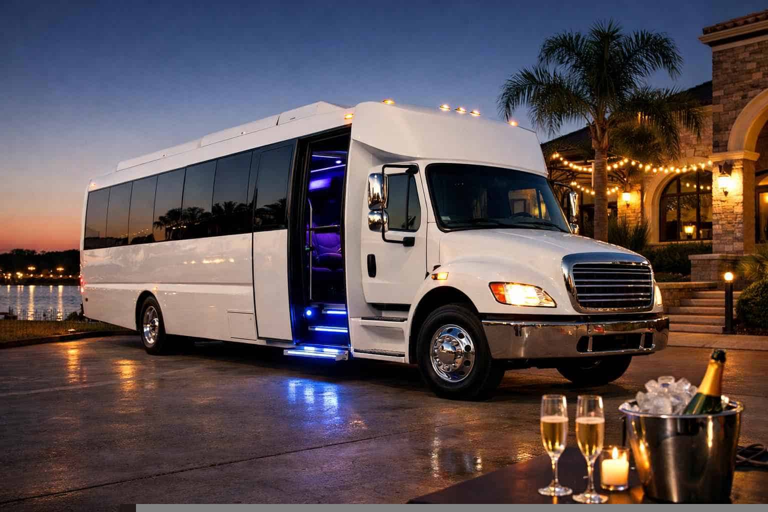White Party Bus Rental Rowlett TX