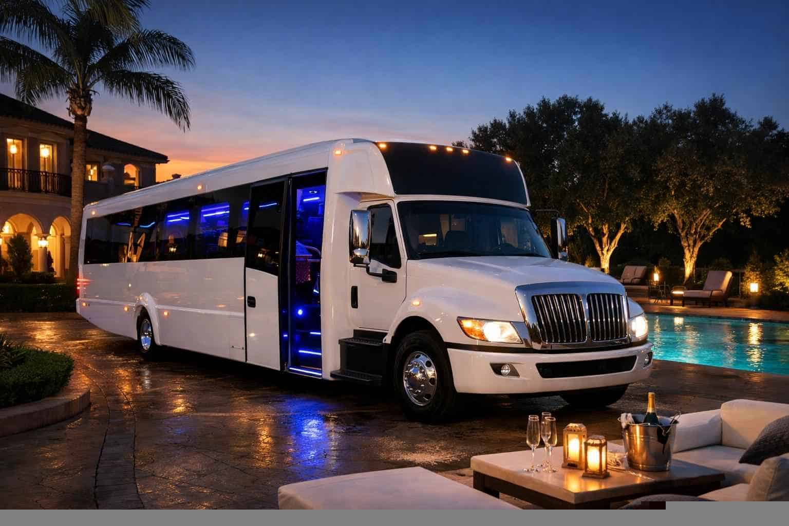 White Party Bus Rental Services in DeSoto Texas