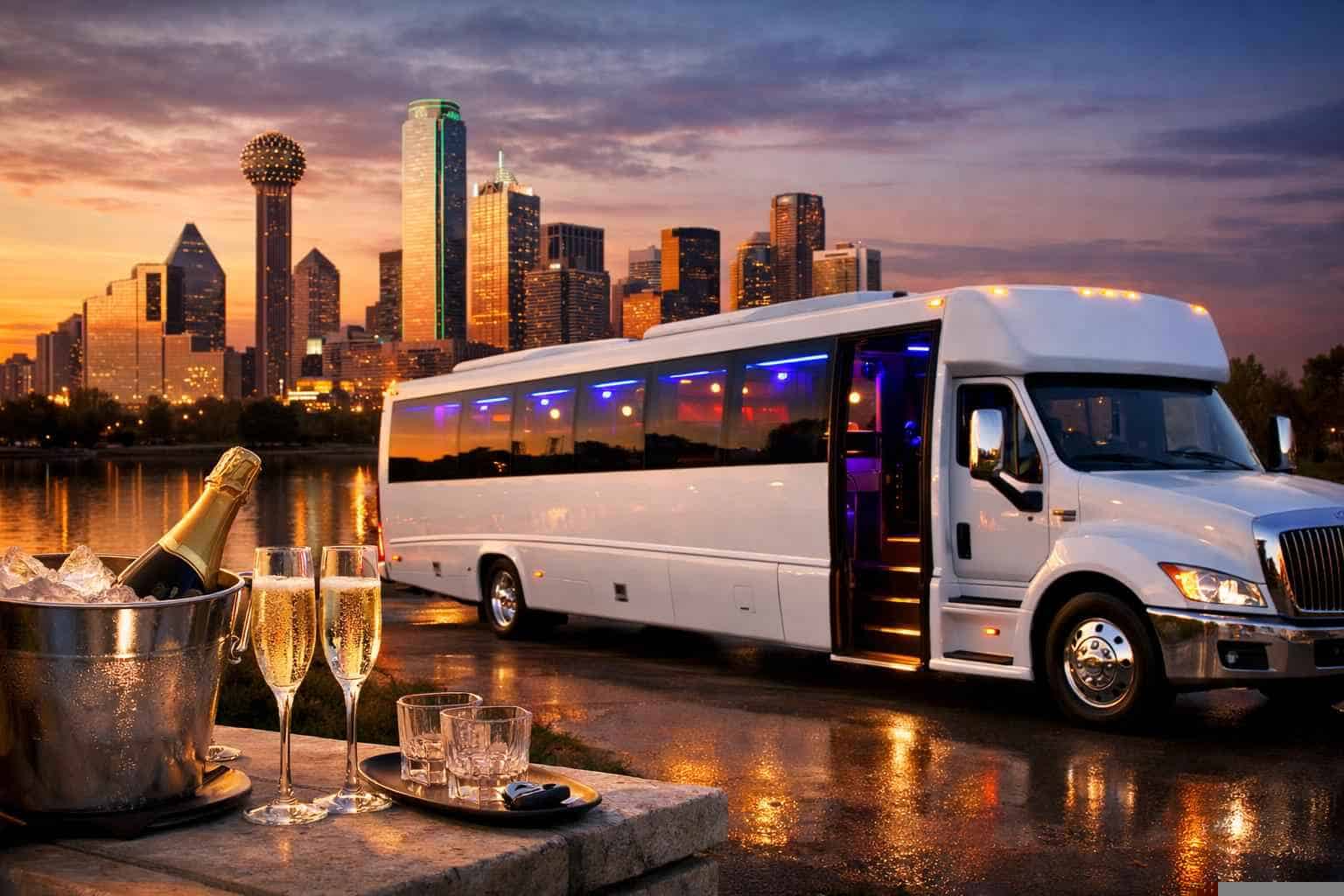 White Party Bus Rental Services in Grand Prairie Texas