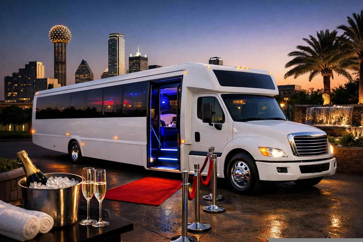 White Party Bus Rental Services in Lancaster Texas