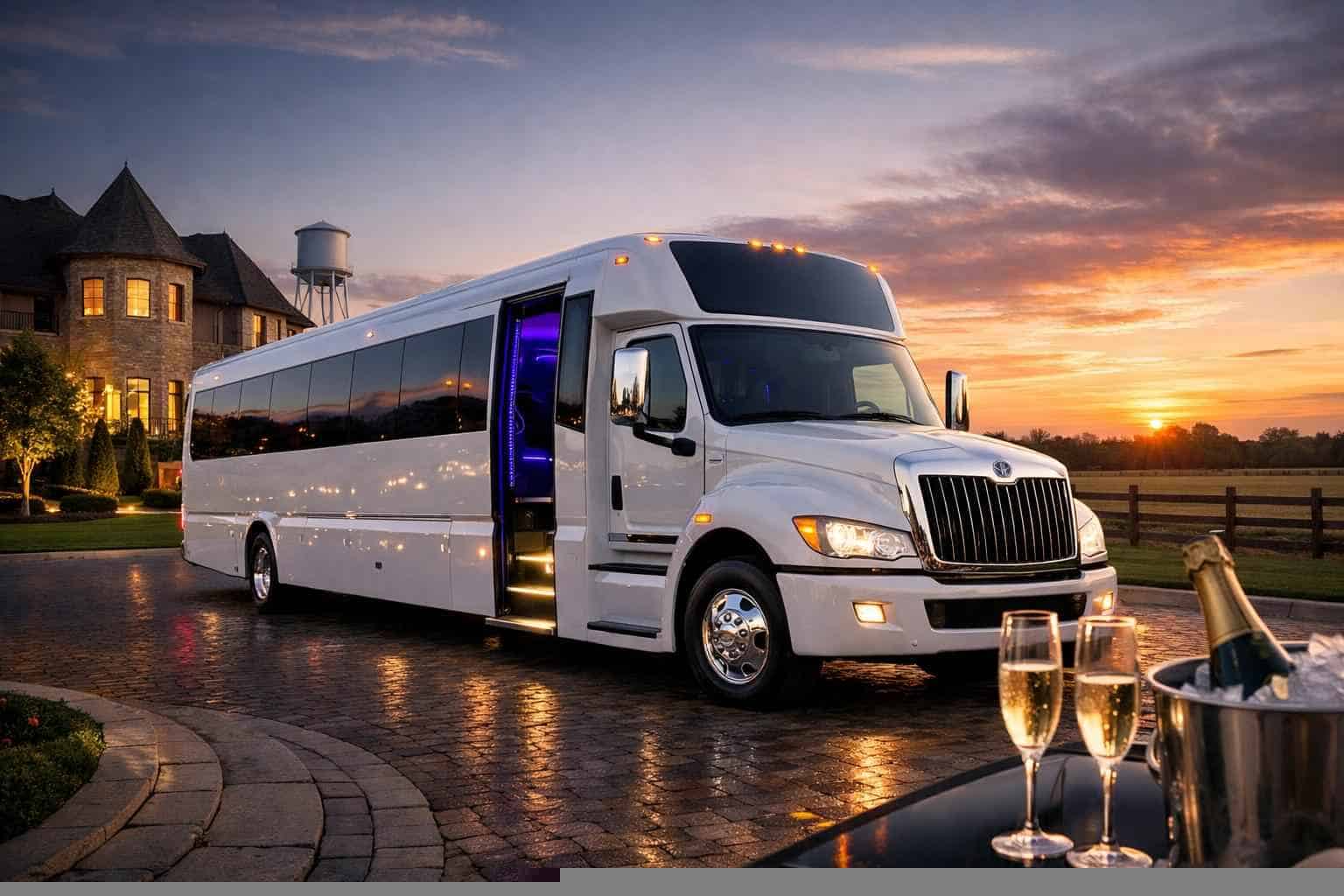 White Party Bus Rental Services in Prosper Texas