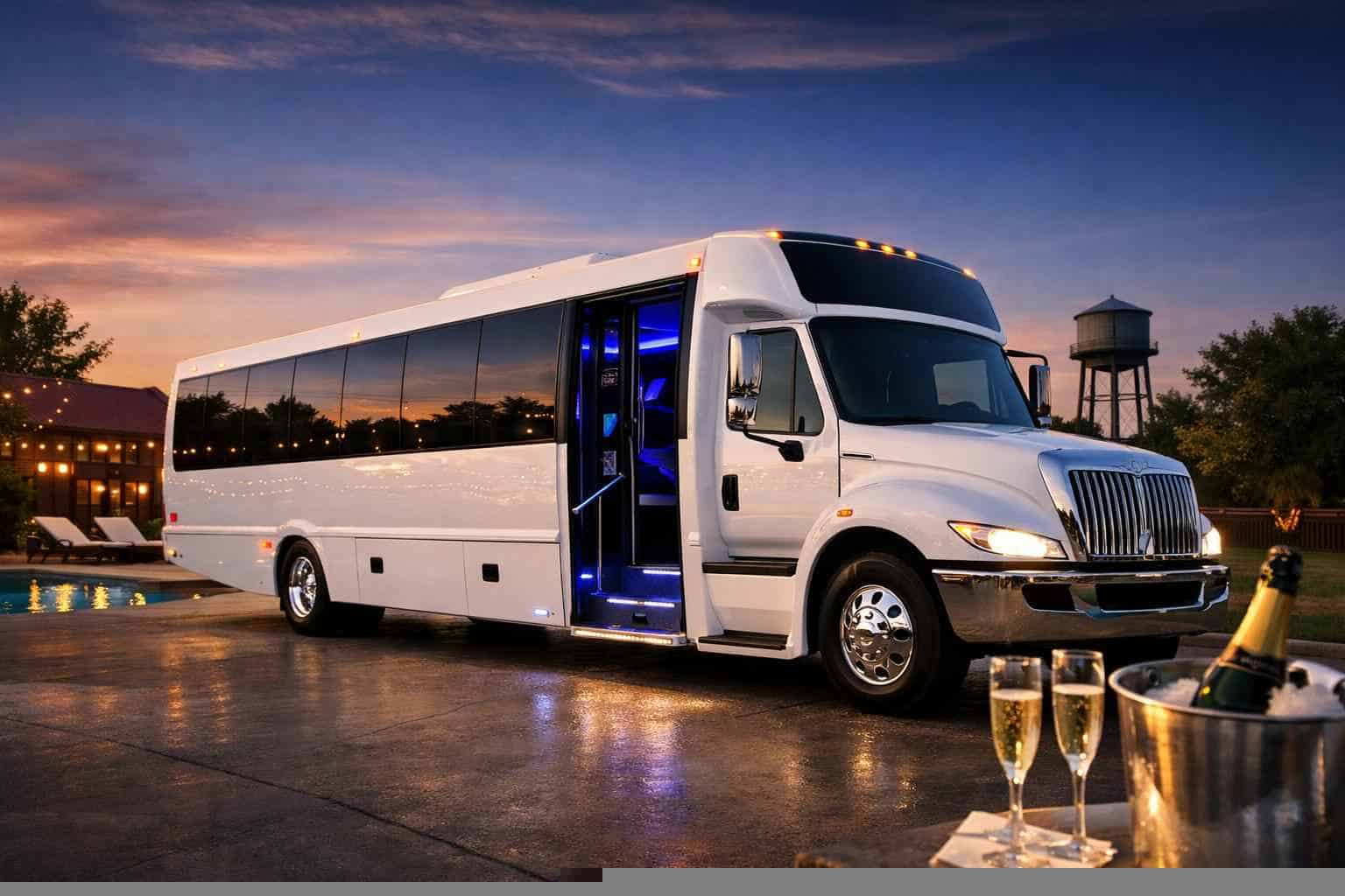 White Party Bus Rental Services in Sachse Texas