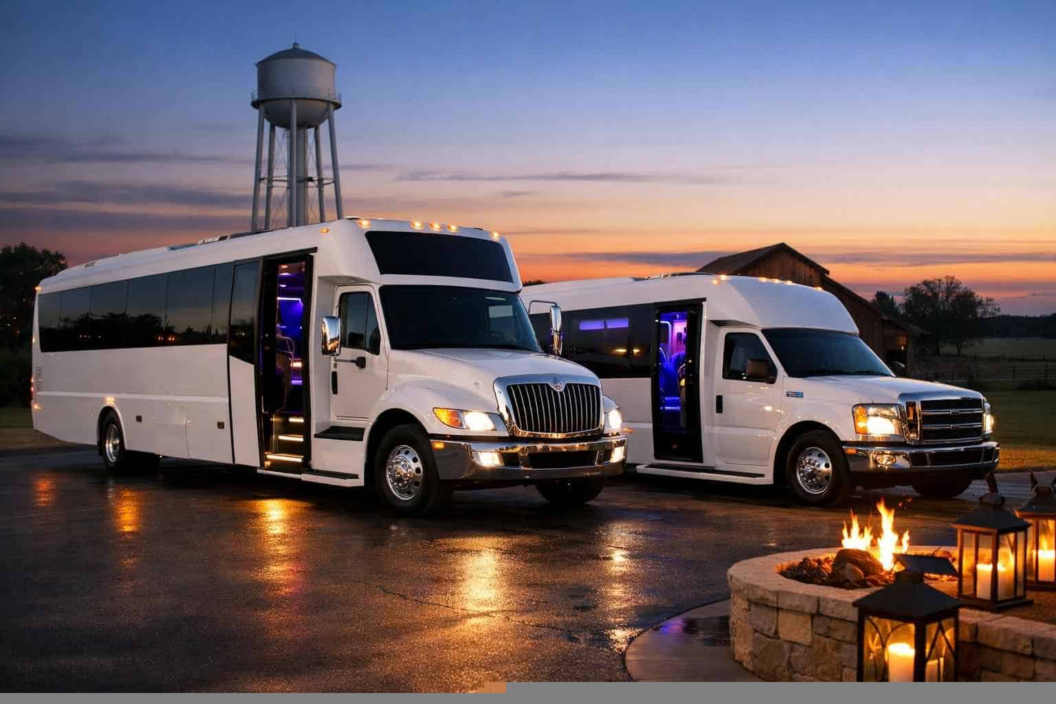 White Party Buses in Lancaster Texas