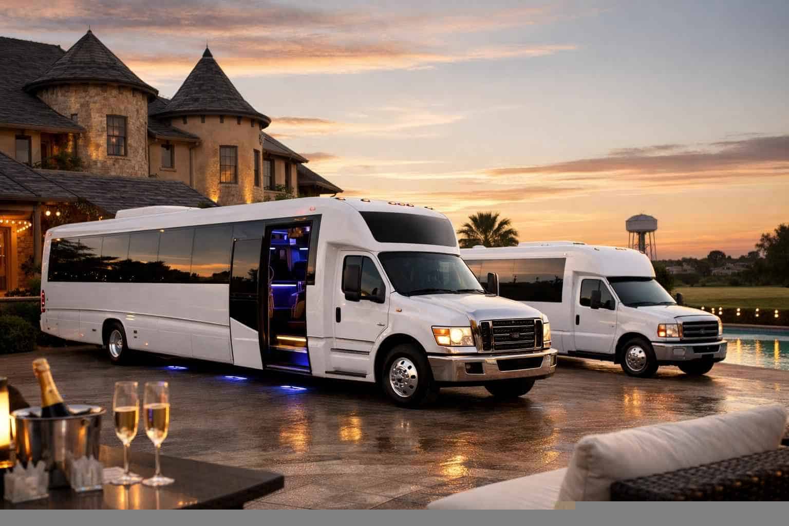 White Party Buses in Prosper Texas