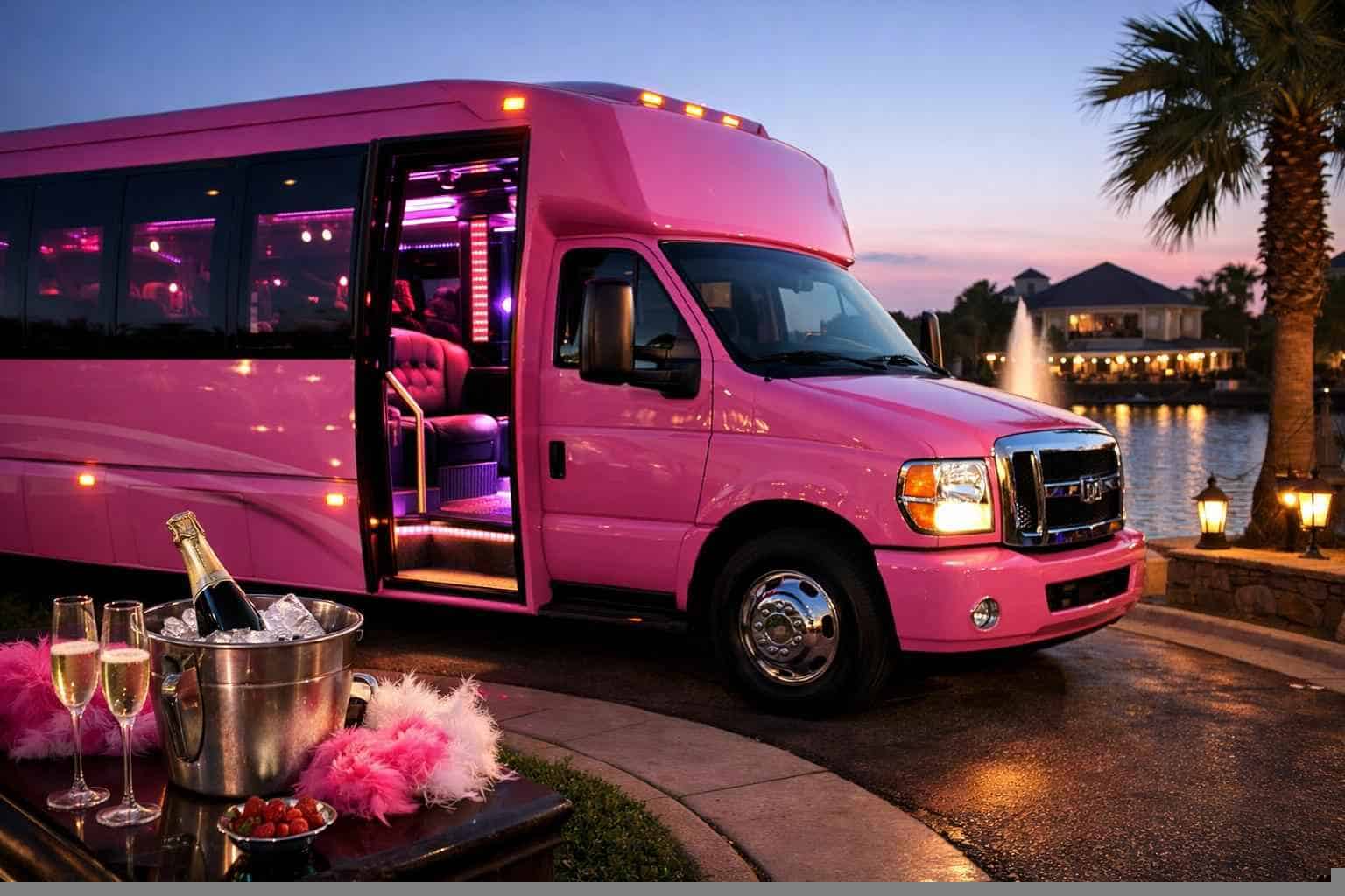 Wylie Texas Pink Party Bus Rental